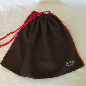 Coach Duster Bag, Brown with Red Drawstring